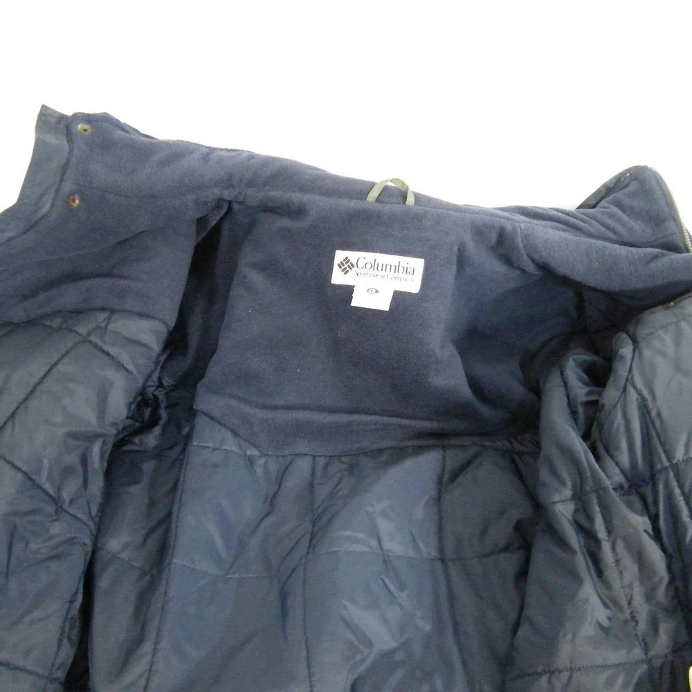 Columbia Sportswear Insulated Parka‎ Jacket Mens XXL Green Blue Colorblock Vtg